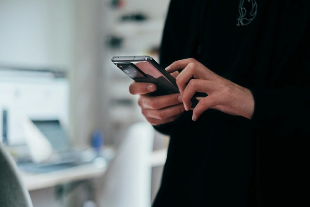 A person using a smartphone