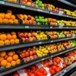 Fresh produce in grocery store