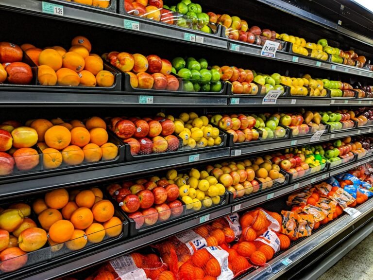 Fresh produce in grocery store