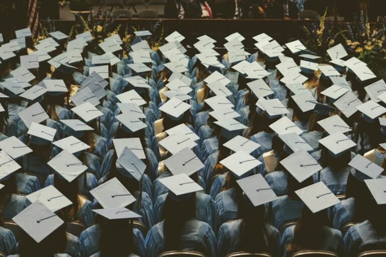 Graduates at college ceremony