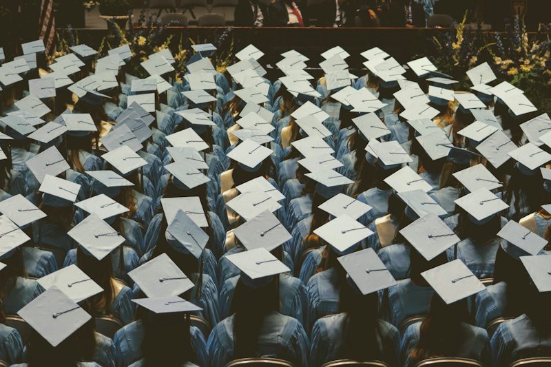Graduates at college ceremony