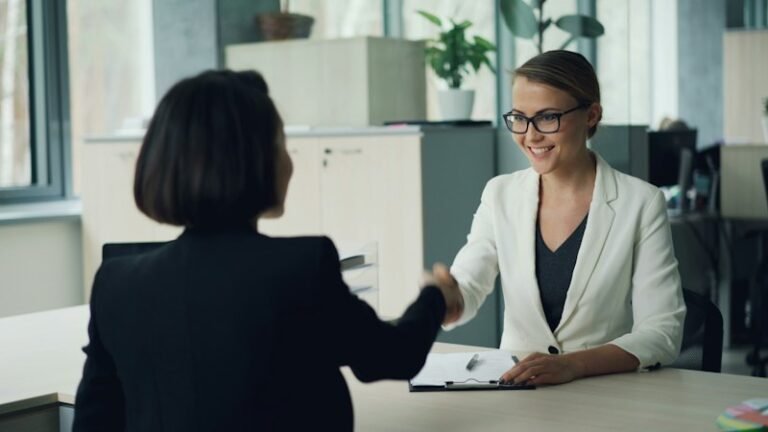 Professional in a job interview setting