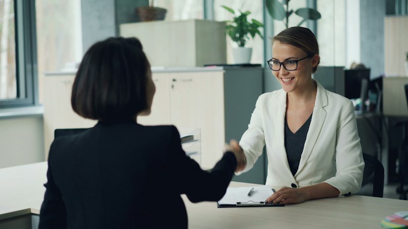 Professional in a job interview setting